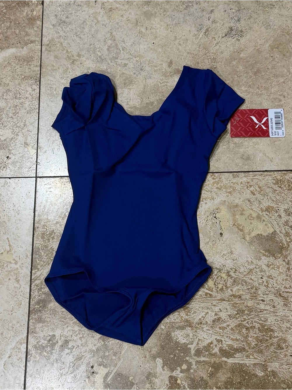 Capezio Royal Blue Short Sleeve Dance One-Piece